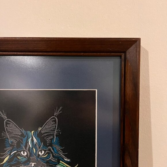 Homemade Multicolored Cat Embroidery Art - Picture 3 of 7